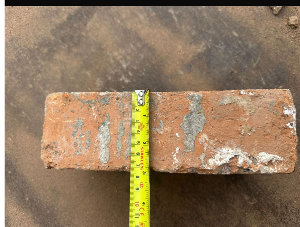 Handmade reclaimed bricks side view