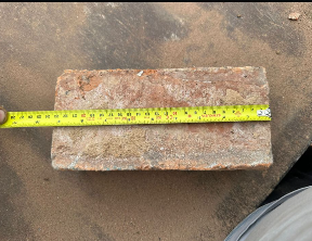 Handmade reclaimed bricks close up